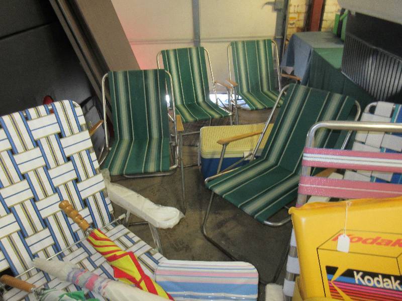 Outdoor Folding Chairs, Umbrellas & Cooler