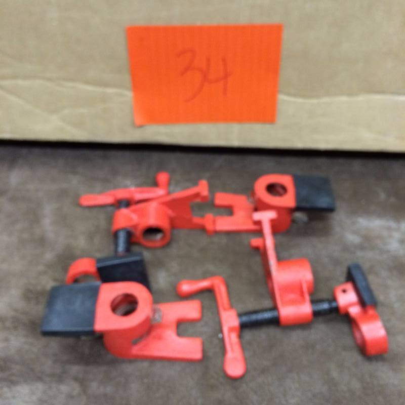 Set of 2 Bessey H-Style Pipe Clamp Fixture Set for 12 in. Black Pipe