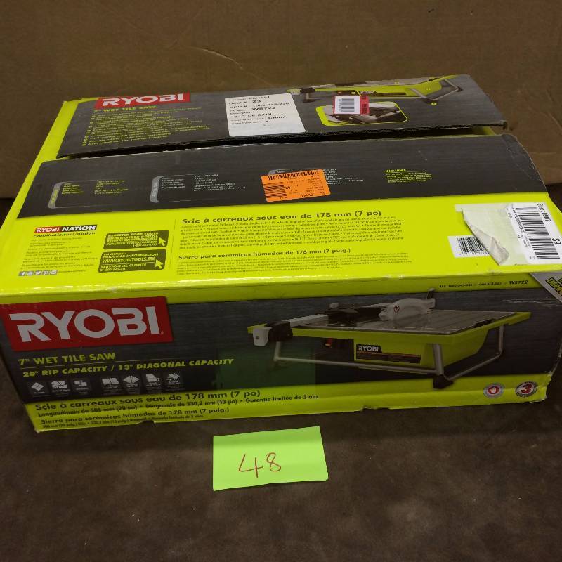 Ryobi 7 Wet Tile Saw in like New Condition