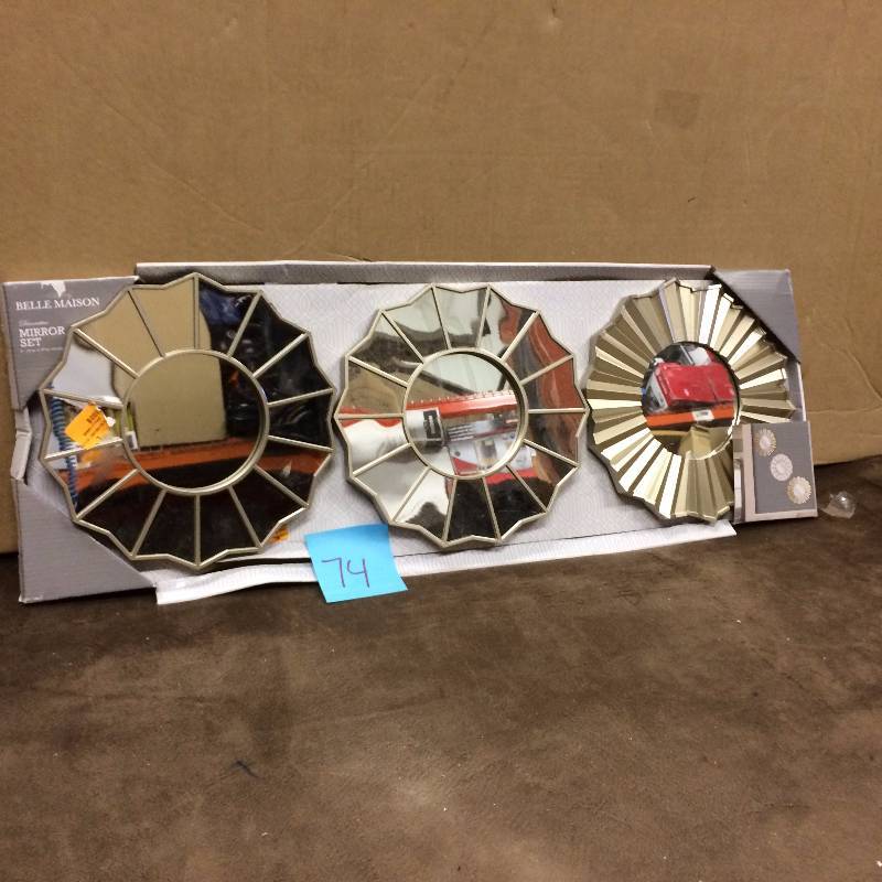 Lot of 3 Round Mirrors