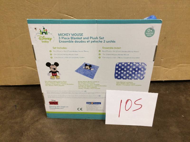 Mickey Mouse 3 Pc- Blanket and Plush Set New