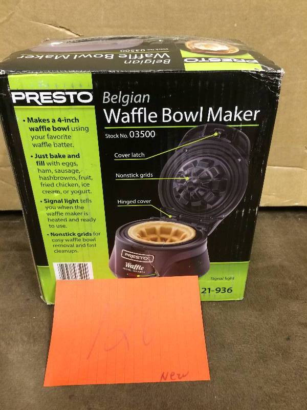 Presto Waffle Bowl Maker New