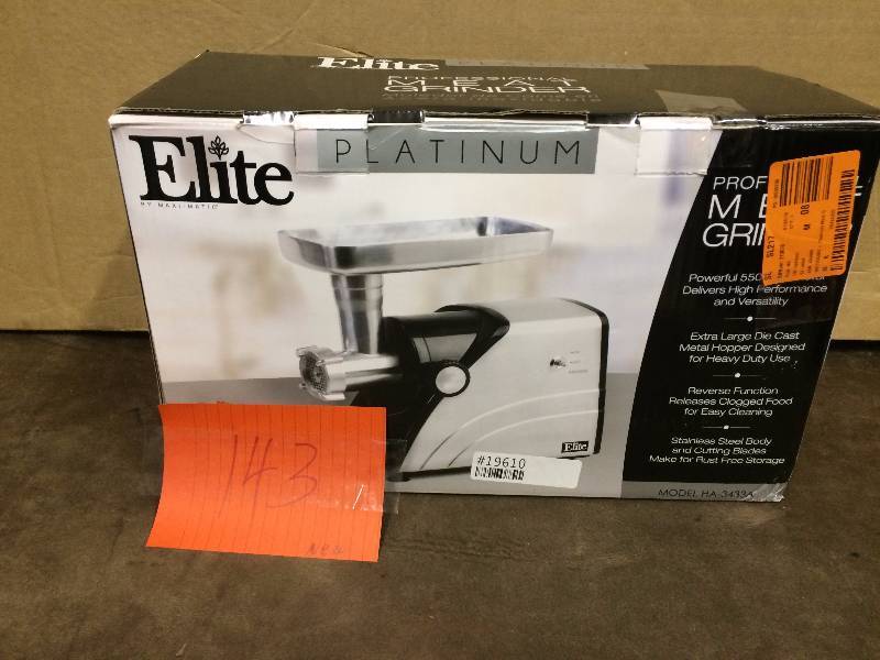 Elite Platinum Meat Grinder 550-Watt New