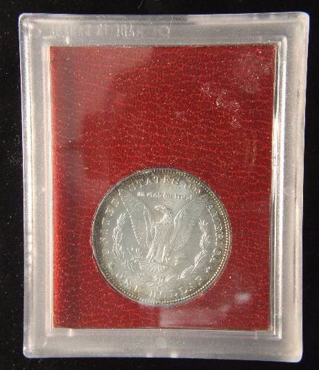 EXTREMELY RARE 1899-S MS65 REDFIELD MORGAN DOLLAR IN ORIGINAL PARAMOUNT RED HOLDER