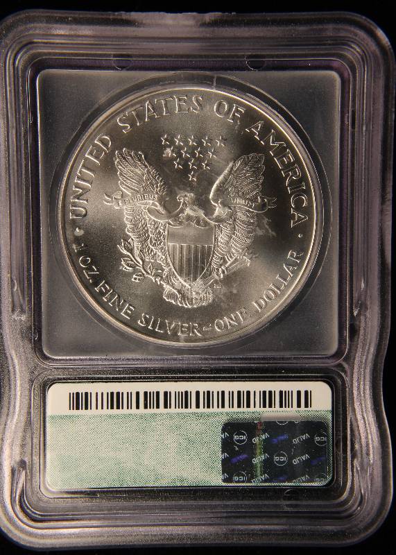 2000 AMERICAN SILVER EAGLE 1 TROY Oz. .999 FINE SILVER MS69 ICG