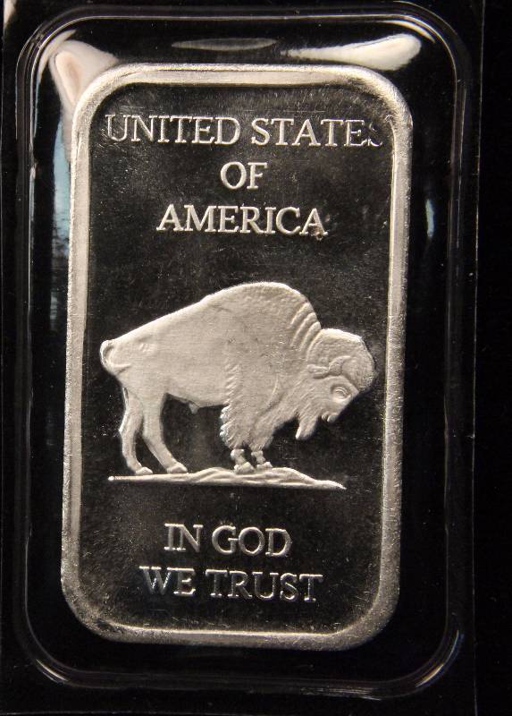 1 TROY OZ. .999 FINE SILVER BAR INDIAN BUFFALO DESIGN SEALED