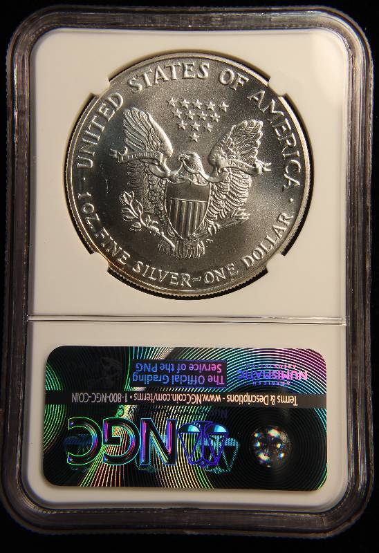 1991 AMERICAN SILVER EAGLE 1 TROY OZ. .999 FINE SILVER DOLLAR MS69 NGC