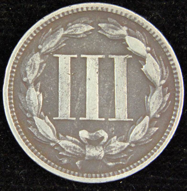 1868 3 CENT NICKEL VG