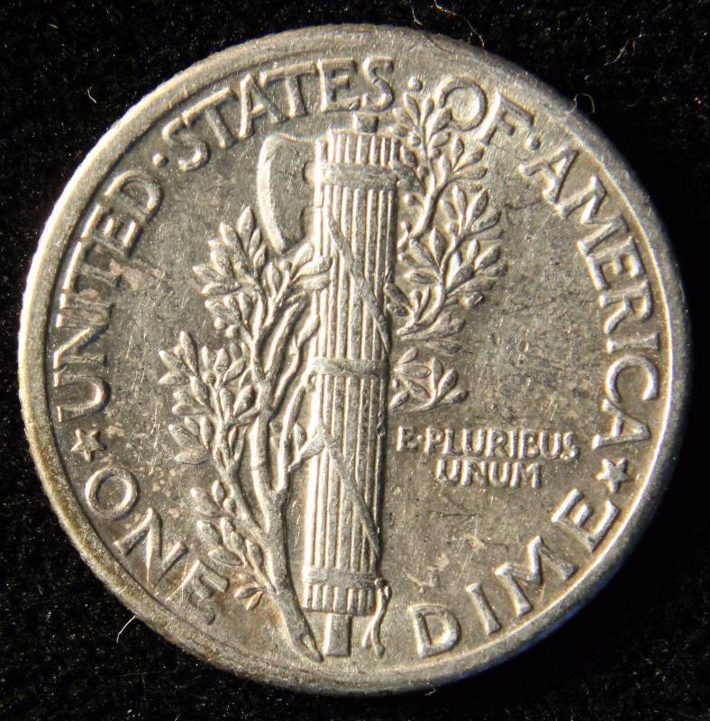 1937 MERCURY SILVER DIME VF