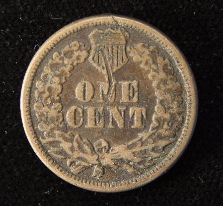 1860 COPPER NICKEL INDIAN HEAD CENT VF DETAILS
