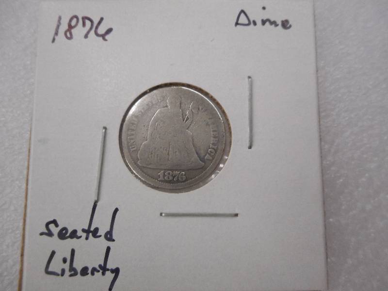1876 Seated Liberty Dime, Circulate...