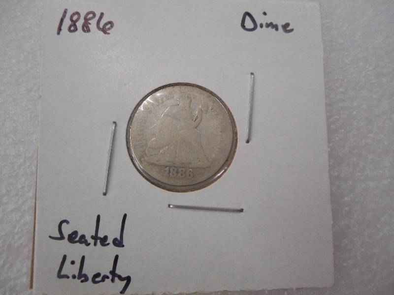 1886 Seated Liberty Dime, Circulate...