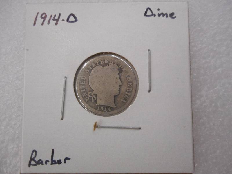 1914-D Barber Dime, Circulated ...