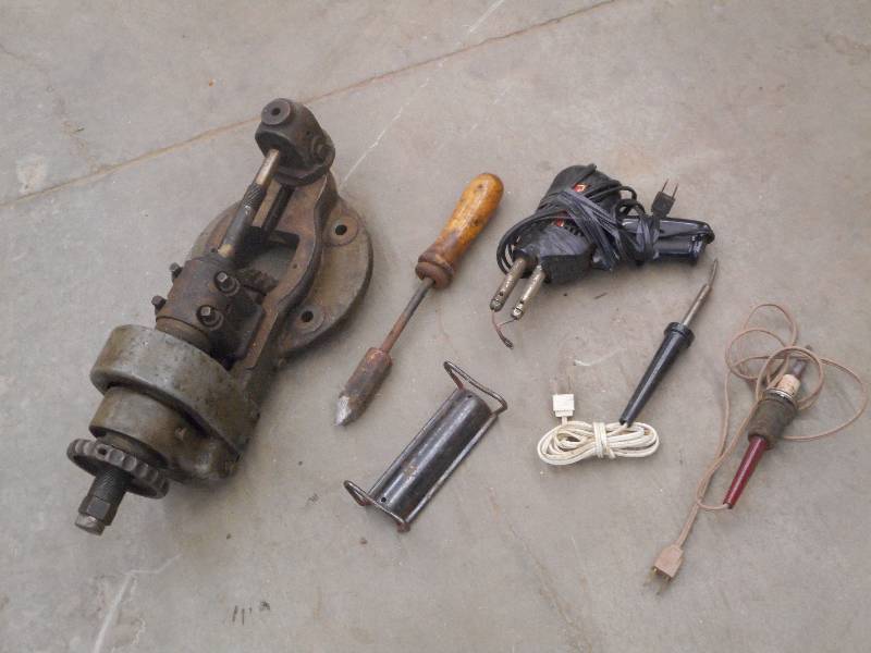 Box Of Soldering Guns & Lathe Parts...