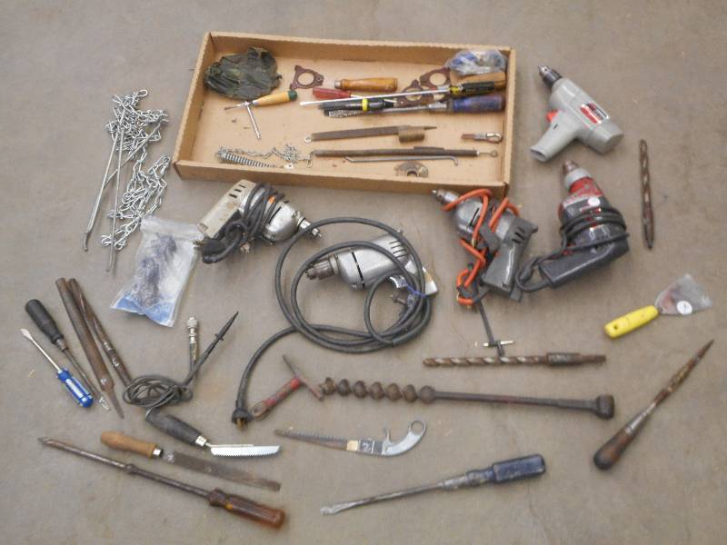 Box Of Assorted Power Tools, Hand T...