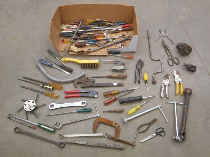 Box Of Assorted Hand Tools & Etc ...