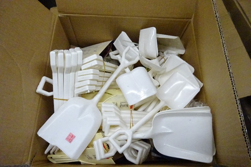 Plastic shovels and  misc items