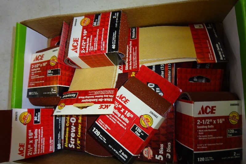 Variety of sanding belts and disc
