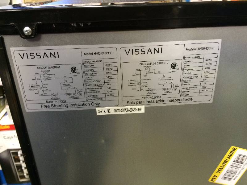 Vissani 4.3 cu. ft. Mini Refrigerator in Stainless Look few scratches