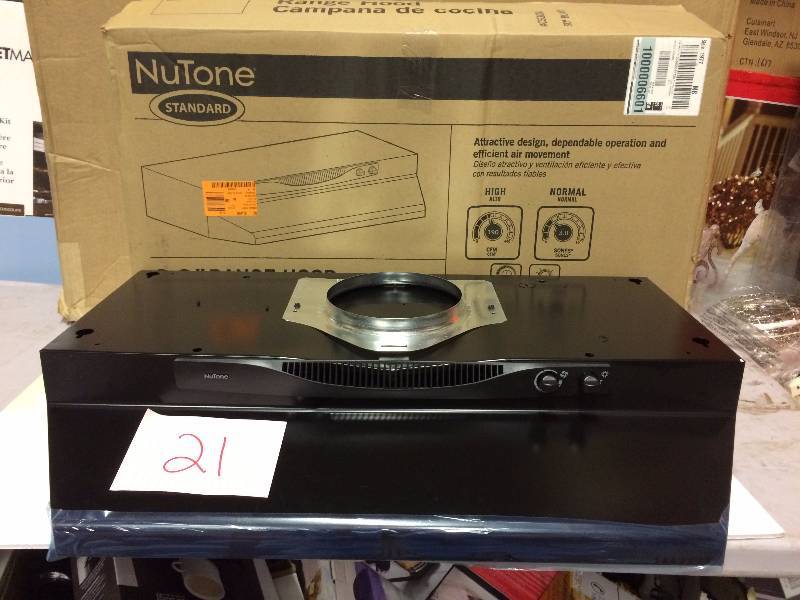 lot 21 image: Nutone ACS Series 30 in. Convertible Range Hood in Black New