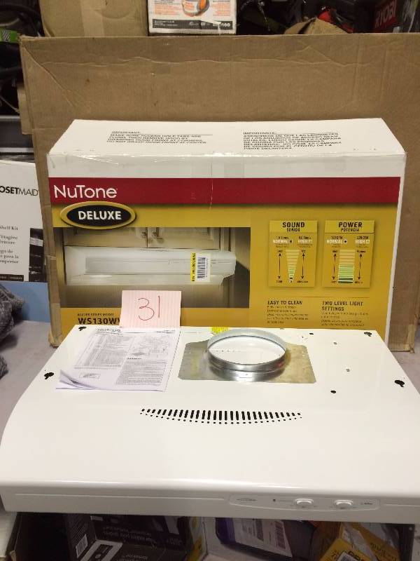 lot 31 image: Nutone Allure I Series 30 in. Convertible Range Hood in White New