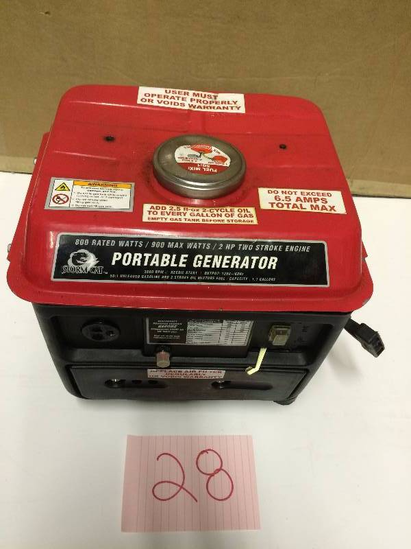 lot 28 image: Portable Generator 2 HP 800 Watts