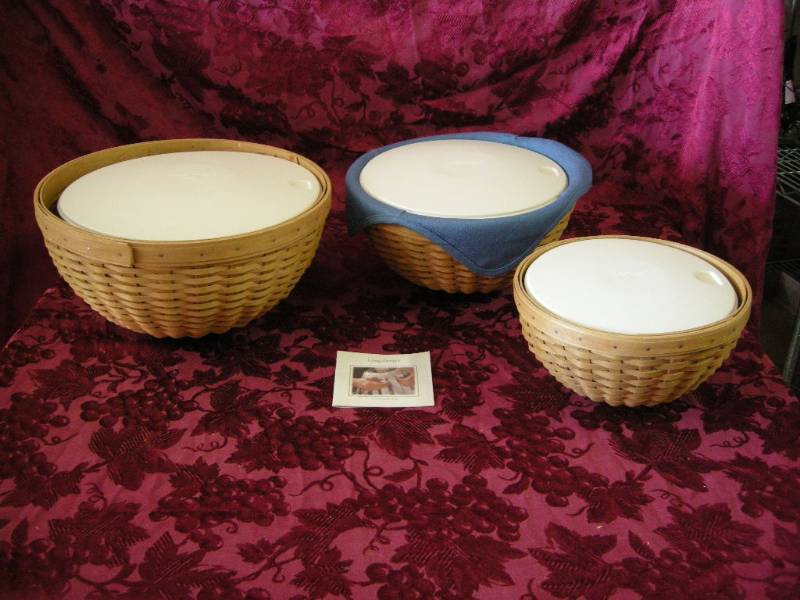 Longaberger Nesting BasketCovered Bowls