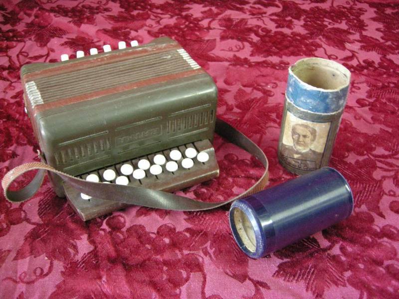Antique Edison and Russian GarmonBayanAccordion