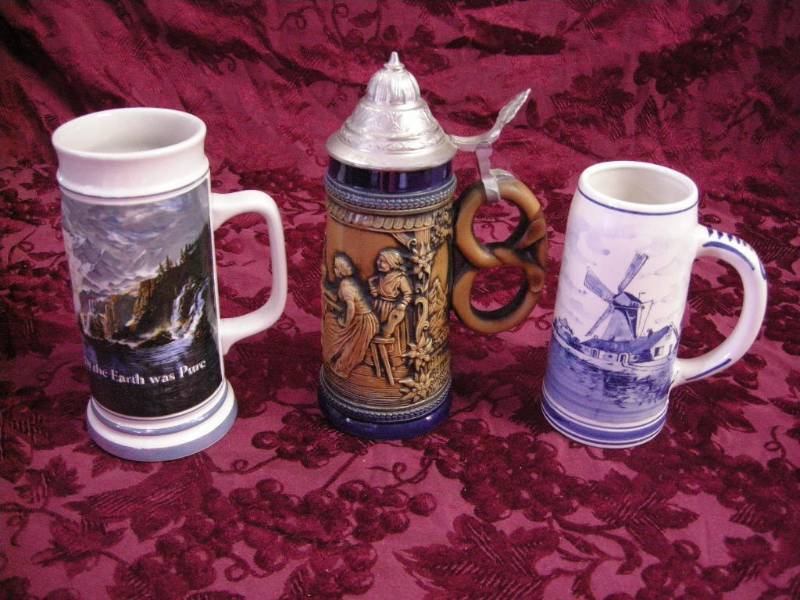 German, Dutch, and Heilemans Steins