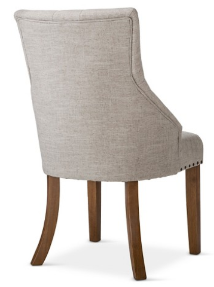 lot 7 image: English Arm Dining Chair with Nailheads - Gray