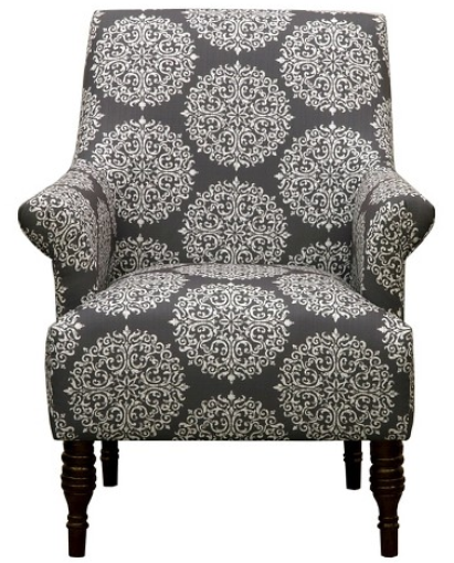 lot 37 image: Candace Upholstered Arm Chair - Gray Medallion