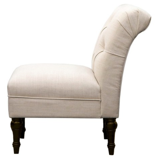 lot 46 image: Tufted Back Slipper Chair - Cream