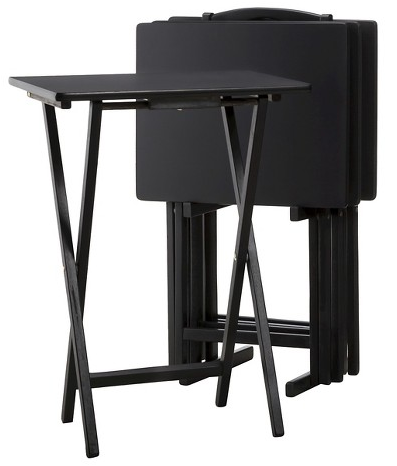 lot 88 image: Wood 5-pc. TV Tray Set - Black