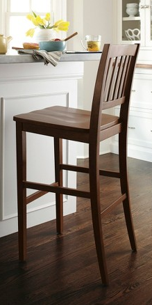 lot 110 image: Slat Back 29 Barstool - Chestnut