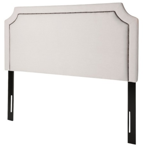 lot 136 image: Clip Corner Nailbutton Headboard - Taupe (Full)