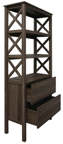 lot 142 image: Bookcase Brown 3 Shelf