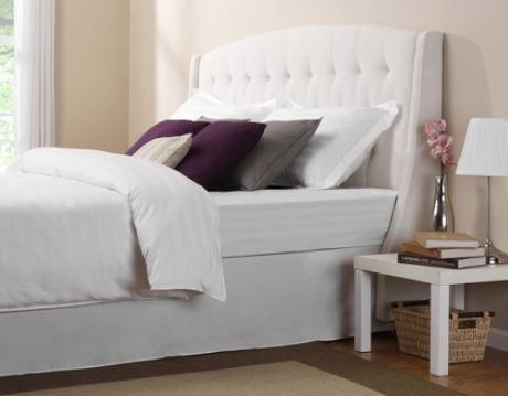 lot 156 image: Roma Tufted Wingback Headboard - Oyster (King)