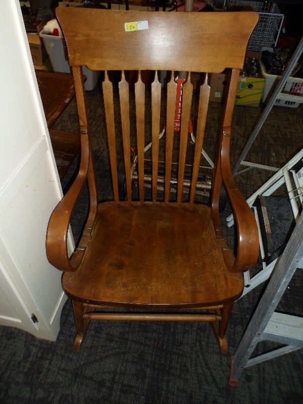 lot 56 image: Vintage Wood Rocking Chair