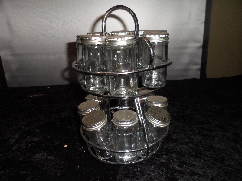 lot 87 image: Rotating Spice Rack wJars
