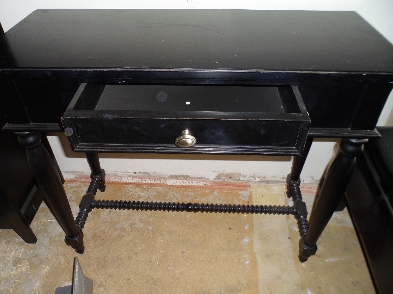 lot 162 image: Black One Drawer Side Table