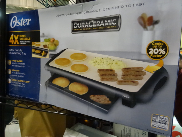 NEW Oster DuraCeramic Electric Griddle with Warming Tray CKSTGRFM18W-ECO, Retail Box Ripped