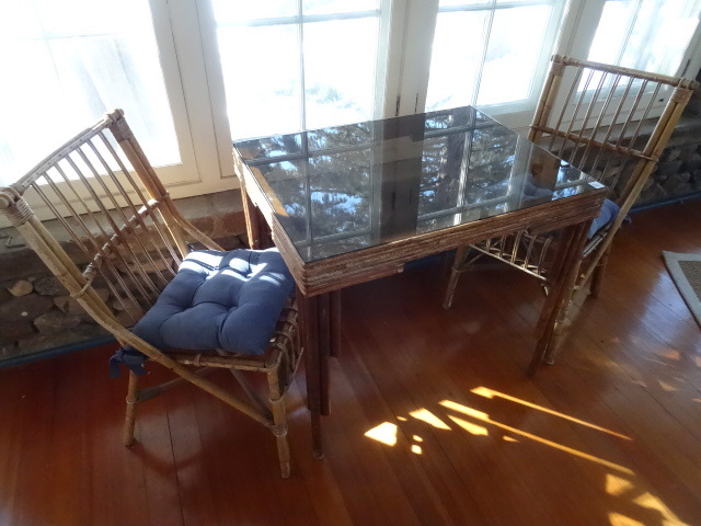 lot 14 image: Bamboo table and chairs