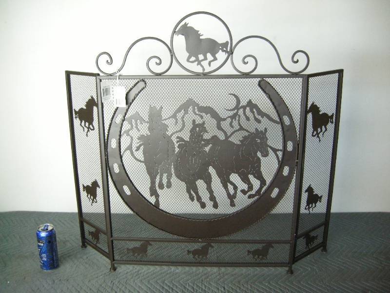 Metal Horse Fire Screen