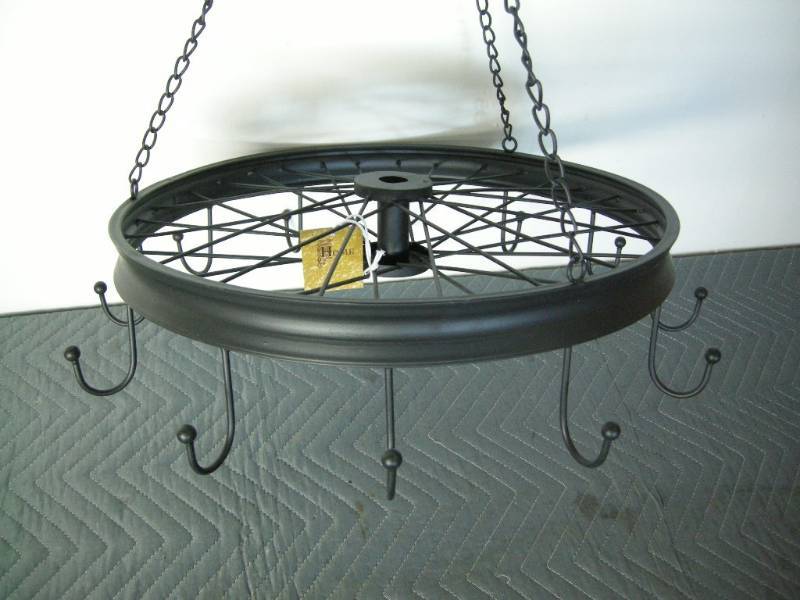 Bicycle Wheel Pot - n -Pan Rack