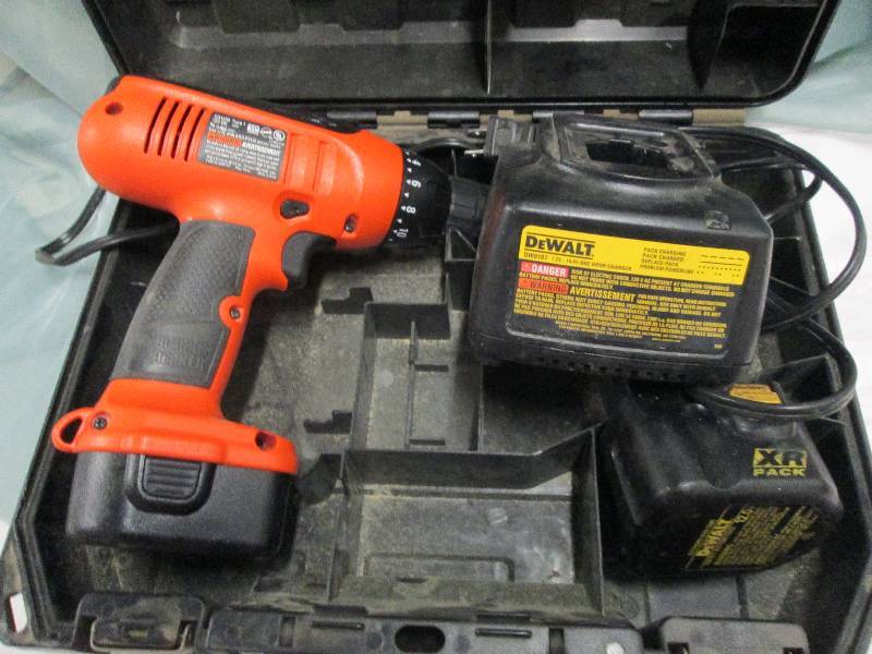 lot 56 image: Black & Decker Drill & DeWalt Charg...