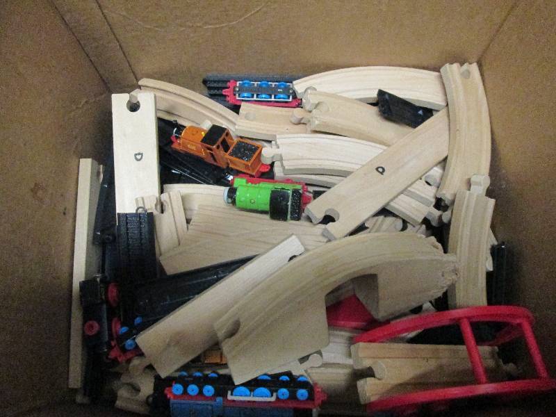 lot 63 image: Wooden Train Track with trains...