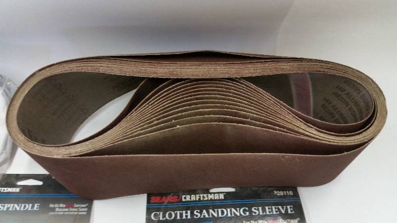 lot 26 image: Spindle Sander Sleeves and Belt Sander Paper