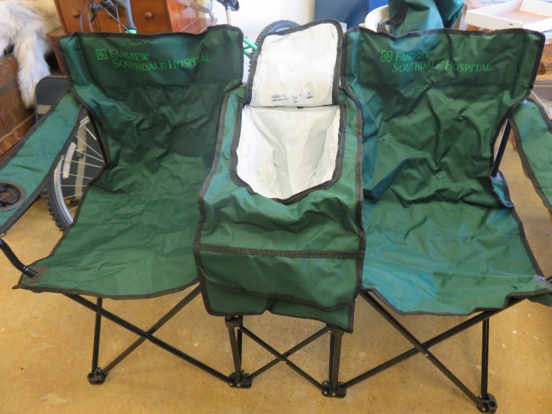 lot 24 image: Double Seat Outdoor Canvas Chair wCooler