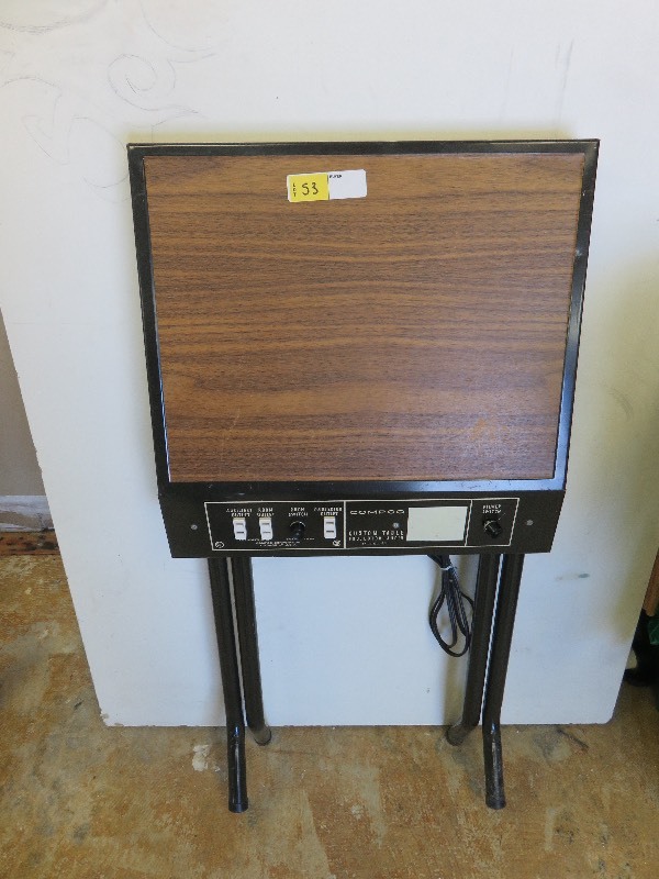 lot 53 image: Vintage Projector Table wAudio & Drafting Table