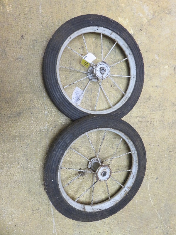 lot 80 image: Pair of Spoked Wheels
